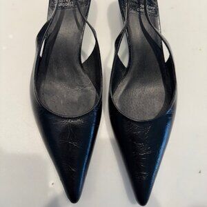 Jeffrey Campbell Black Kitten Heel Sling Back Pumps 11
